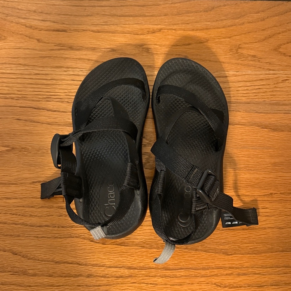 Kids Black Chaco Sandals - Picture 3 of 10